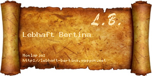Lebhaft Bertina névjegykártya